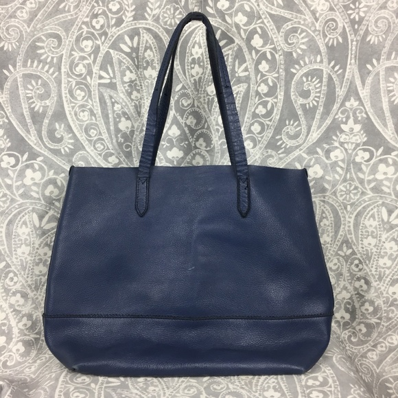 dark blue leather bag